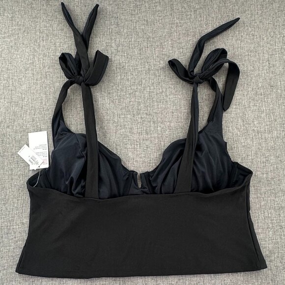 NEW! Old Navy Tankini Plus 3X Underwire Lightly Padded Tie Straps Black Swimwear - Picture 10 of 11
